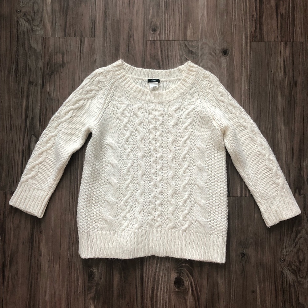 J Crew S Chunky Cable-Knit Fisherman Sweater